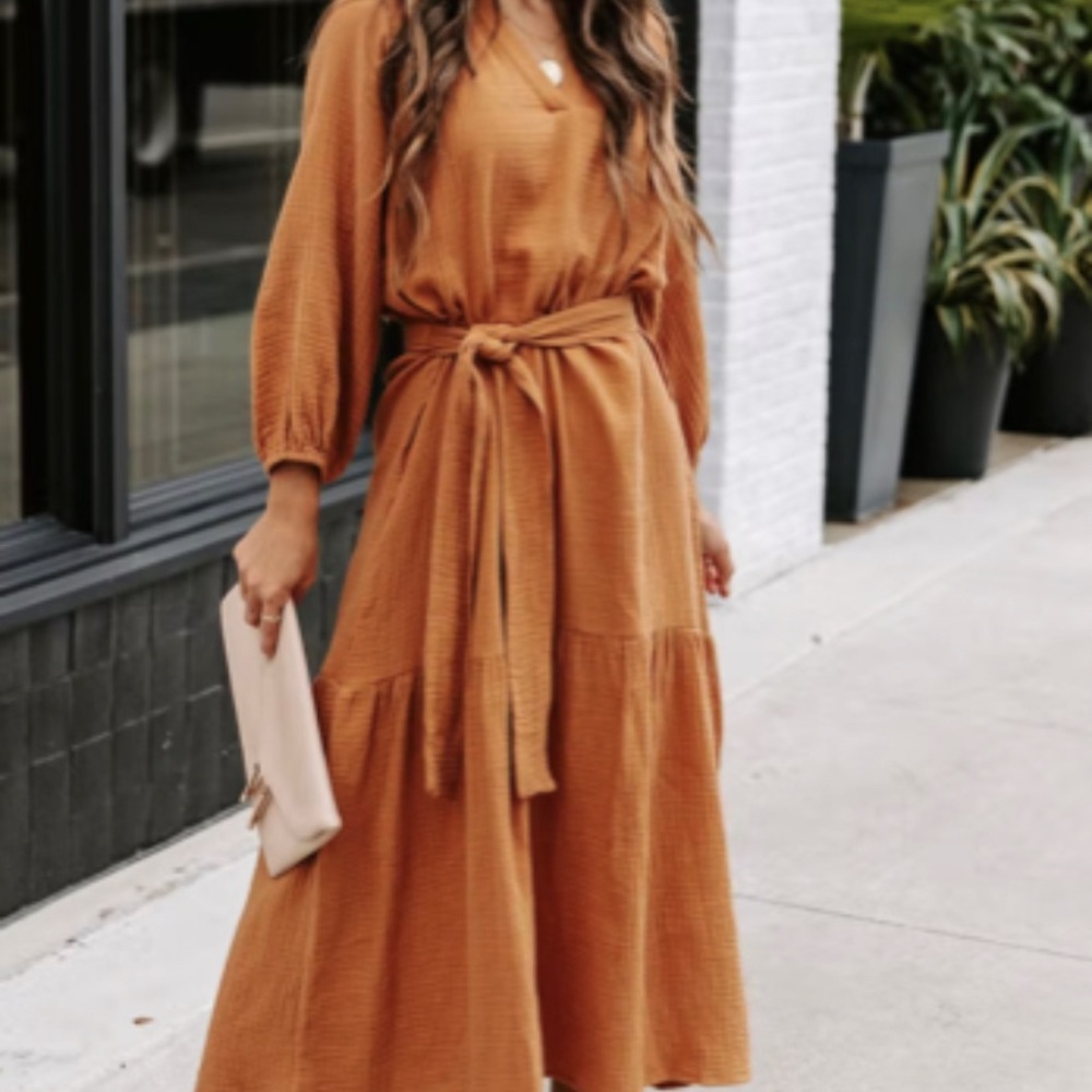 Adorable Vici midi muslin fabric dress